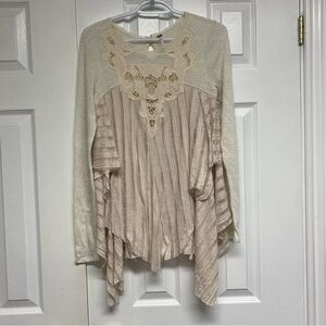 Free People embroidered tiered flowy long sleeved top
